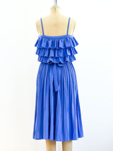 Periwinkle Pleated Ruffle Dress Dress arcadeshops.com