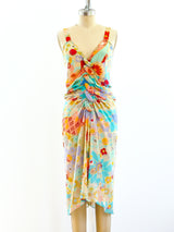 John Galliano Floral Chiffon Dress Dress arcadeshops.com