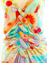 John Galliano Floral Chiffon Dress Dress arcadeshops.com