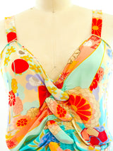 John Galliano Floral Chiffon Dress Dress arcadeshops.com