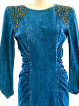 Embellished Denim Dress Dress arcadeshops.com