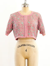 1960's Embellished Pink Cropped Jacket Jacket arcadeshops.com