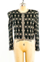 Beaded Cropped Jacket Jacket arcadeshops.com
