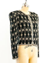 Beaded Cropped Jacket Jacket arcadeshops.com