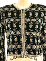 Beaded Cropped Jacket Jacket arcadeshops.com