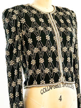 Beaded Cropped Jacket Jacket arcadeshops.com