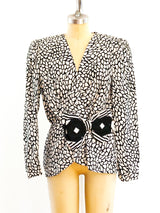 Black and White Mosaic Print Silk Jacket Jacket arcadeshops.com