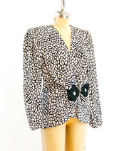 Black and White Mosaic Print Silk Jacket Jacket arcadeshops.com