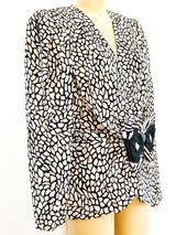 Black and White Mosaic Print Silk Jacket Jacket arcadeshops.com
