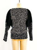 Black and White Angora Sweater Top arcadeshops.com