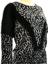 Black and White Angora Sweater Top arcadeshops.com