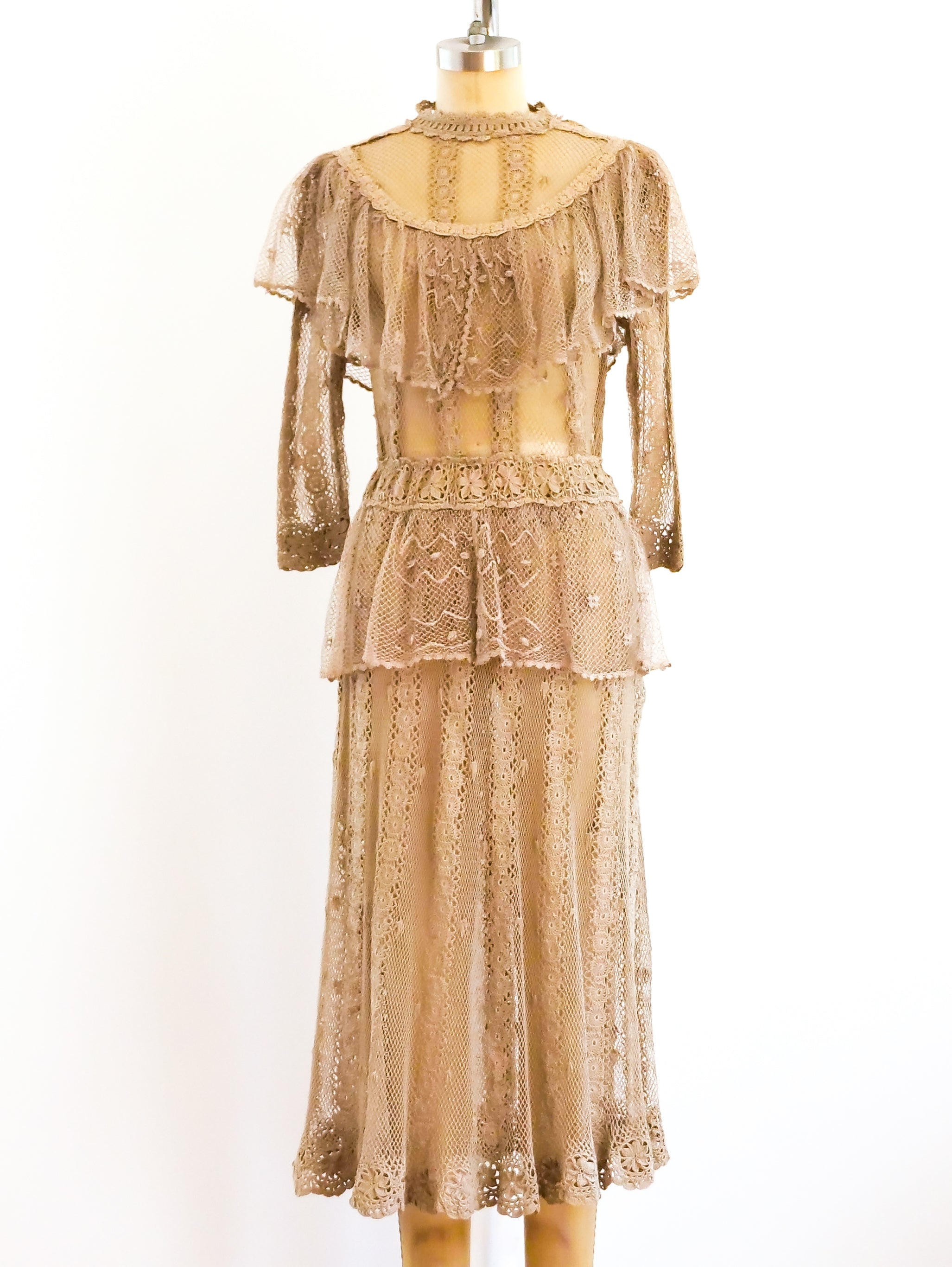crochet victorian dress 1980s Crochet-lace Victorian Style Dress Madly Vintage