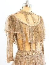 Beige Crochet Victorian Inspired Dress Dress arcadeshops.com