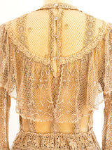 Beige Crochet Victorian Inspired Dress Dress arcadeshops.com