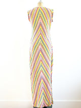 Rainbow Stripe Cotton Gauze Maxi Dress Dress arcadeshops.com