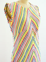 Rainbow Stripe Cotton Gauze Maxi Dress Dress arcadeshops.com