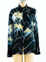 Gianni Versace Crystal Printed Silk Top Top arcadeshops.com