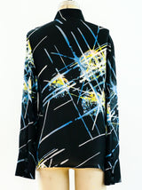 Gianni Versace Crystal Printed Silk Top Top arcadeshops.com