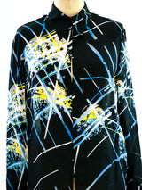 Gianni Versace Crystal Printed Silk Top Top arcadeshops.com