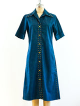 Studded Denim Shirt Dress Dress arcadeshops.com