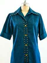 Studded Denim Shirt Dress Dress arcadeshops.com