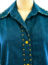 Studded Denim Shirt Dress Dress arcadeshops.com