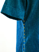 Studded Denim Shirt Dress Dress arcadeshops.com