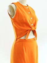 Open Midriff Tie Front Dress Dress arcadeshops.com