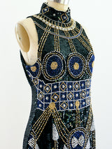 Deco Inspired Sleeveless Sequin Dress Dress arcadeshops.com