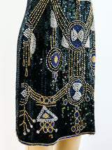 Deco Inspired Sleeveless Sequin Dress Dress arcadeshops.com