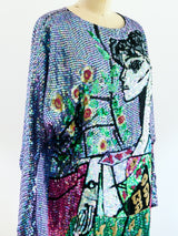 Picasso Inspired Sequin Dress Dress arcadeshops.com