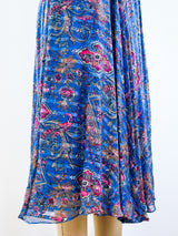Paisley Printed Silk Chiffon Ruffle Dress Dress arcadeshops.com
