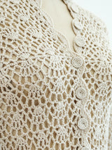 Beige Crochet Tie Waist Dress Dress arcadeshops.com