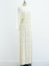 Ivory Fringe Maxi Dress Dress arcadeshops.com