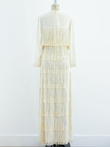 Ivory Fringe Maxi Dress Dress arcadeshops.com
