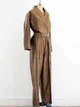 Raw Silk Jumpsuit Suit arcadeshops.com