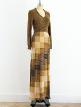 Metallic Check Knit Maxi Dress Dress arcadeshops.com