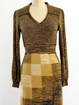 Metallic Check Knit Maxi Dress Dress arcadeshops.com