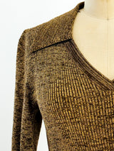 Metallic Check Knit Maxi Dress Dress arcadeshops.com