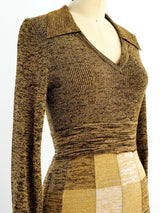 Metallic Check Knit Maxi Dress Dress arcadeshops.com