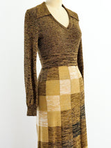 Metallic Check Knit Maxi Dress Dress arcadeshops.com