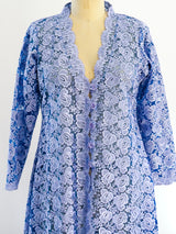 Periwinkle Floral Lace Duster Jacket arcadeshops.com