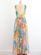 Malcolm Starr Printed Dress with Feathered Shawl Dress arcadeshops.com
