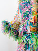 Malcolm Starr Printed Dress with Feathered Shawl Dress arcadeshops.com