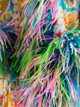 Malcolm Starr Printed Dress with Feathered Shawl Dress arcadeshops.com