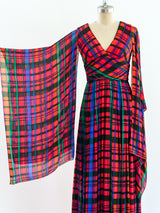 Mollie Parnis Kimono Sleeve Maxi Dress Dress arcadeshops.com