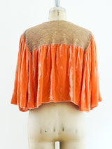 1920's Peach Velvet and Lace Top Jacket arcadeshops.com