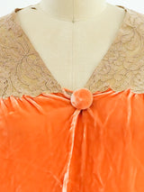 1920's Peach Velvet and Lace Top Jacket arcadeshops.com