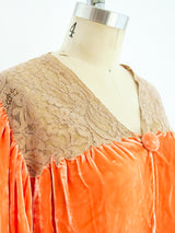 1920's Peach Velvet and Lace Top Jacket arcadeshops.com