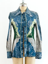 Roberto Cavalli Pinwheel Suede Top Top arcadeshops.com